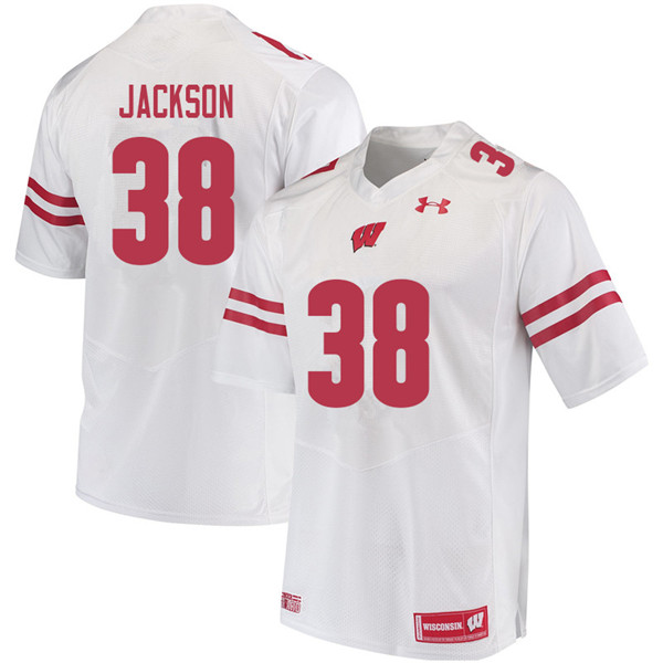 Wisconsin Badgers Men's #38 Paul Jackson NCAA Under Armour Authentic White College Stitched Football Jersey WP40V66IB